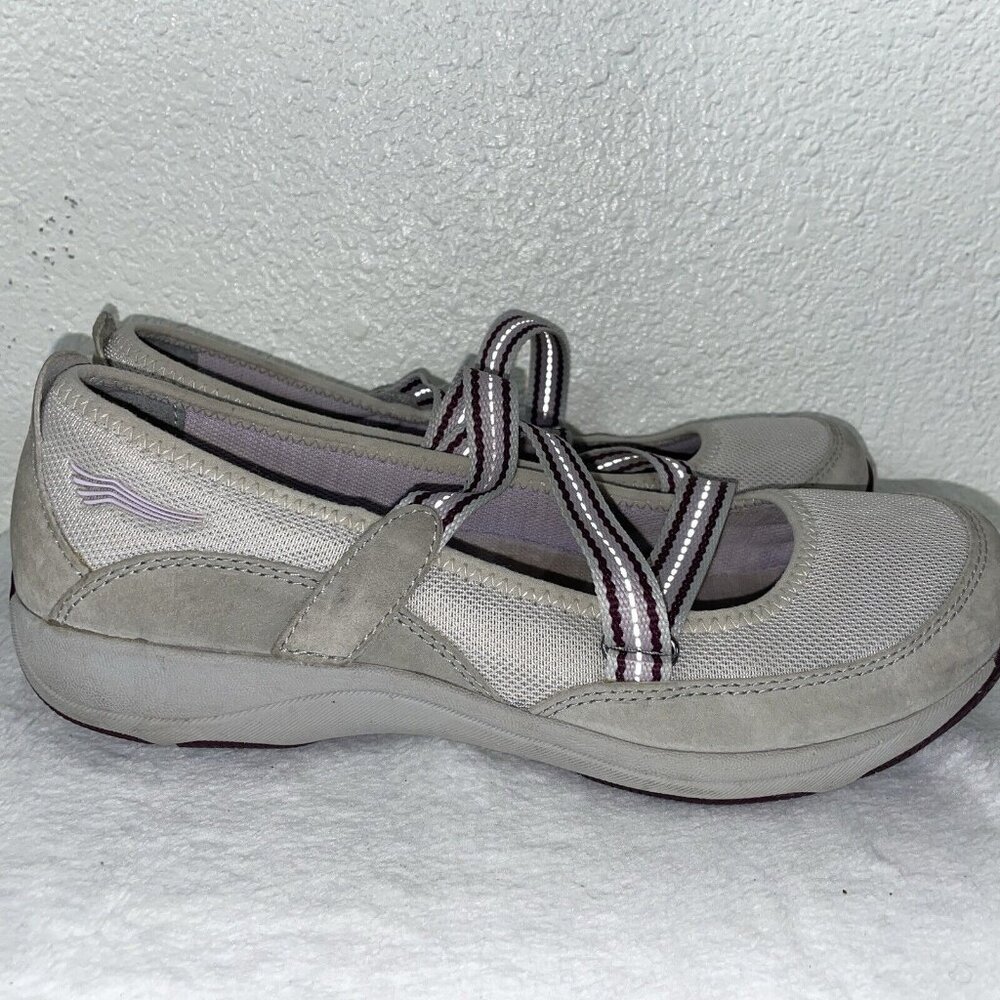 Dansko Shoes Womens 38 Hazel Mary Jane Beige Mesh Slip On Comfort Low Adjustable